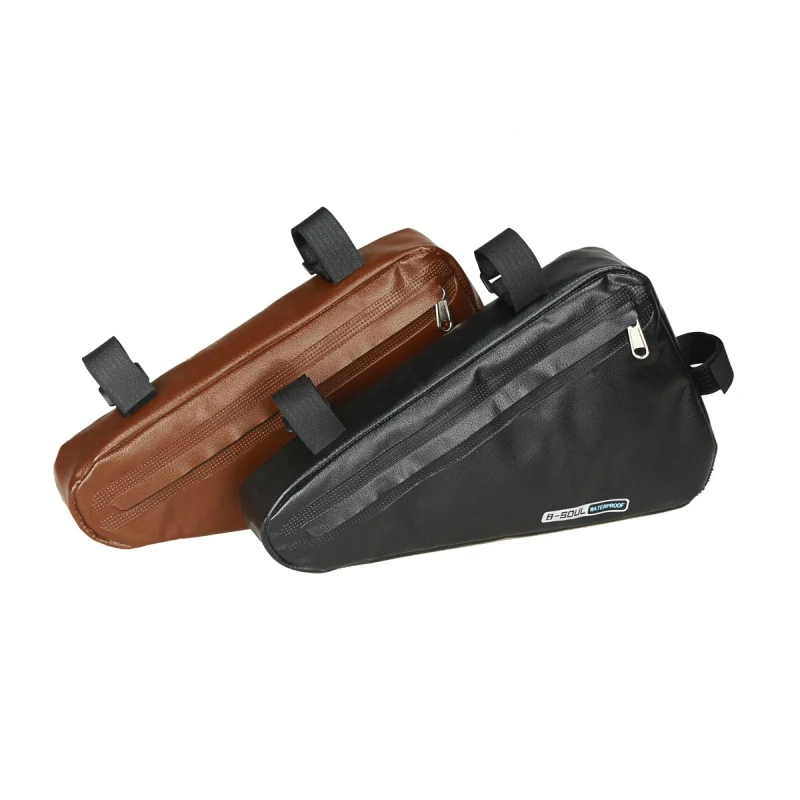 

Bike Bag Rainproof Large Capacity PU leather MTB Road Frame Triangle Pouch Waterproof Caulking Pannier Accessories