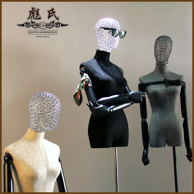 Human body hollow head half length cloth female props women fabric