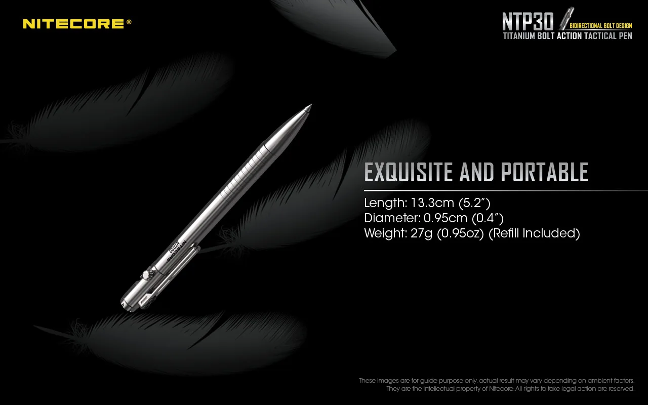 NTP30 Титан скользящий затвор тактическая ручка для самообороны тактический фонарь с разбиванием стекла и ежедневными записями TC4 Титан ручка для самообороны