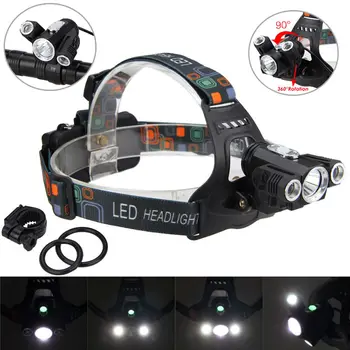 

VASTFIRE Zoomable 10000LM 3 x T6 +2R5 LED Adjustable Bicycle Bike Headlamp 4 MODES Headlight Light Head Lamp Torch