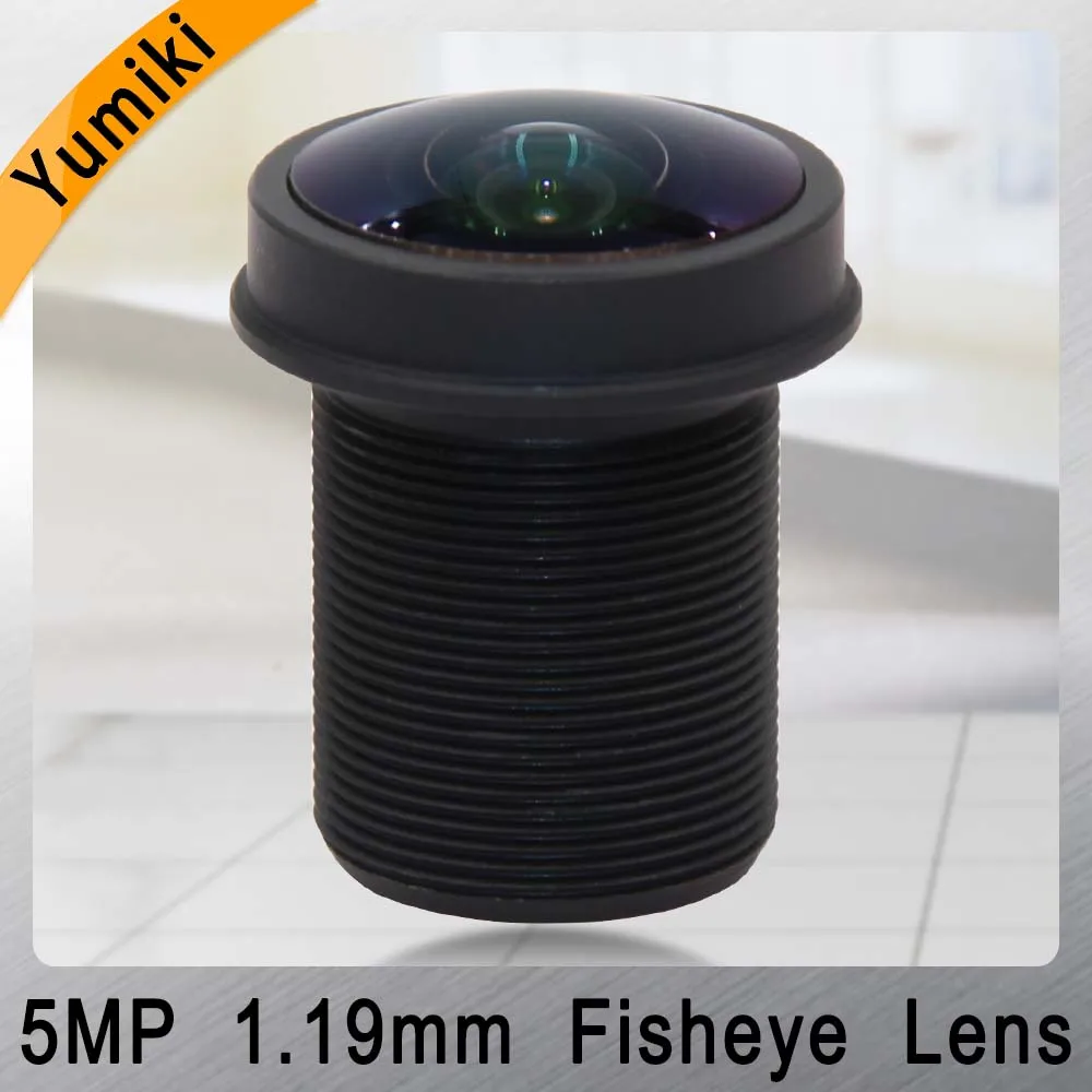 

Yumiki CCTV LENS 5MP 1.19mm M12*0.5 1/2.5" lens Fisheye 360degree for CCTV Security 1080P IP camera