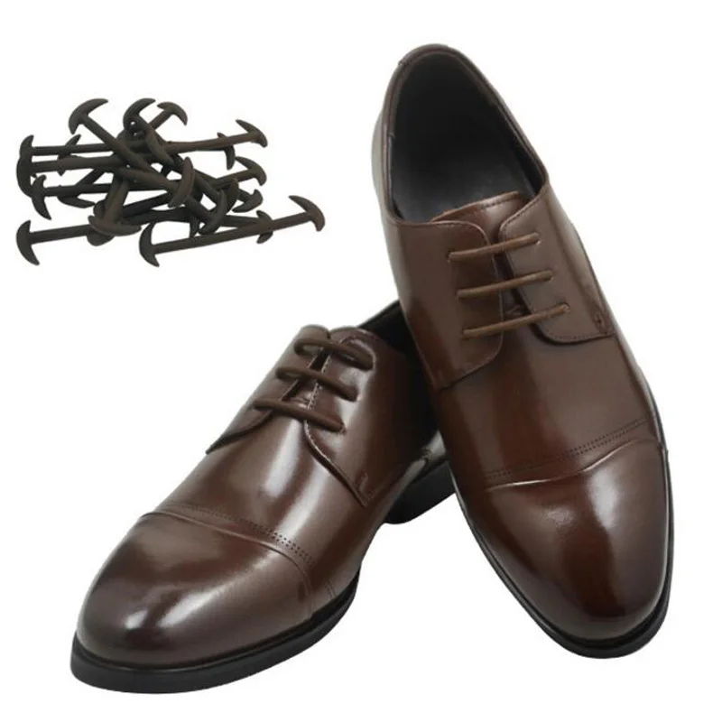 JUP 1 Set 12 PCS No To Tie Shoelaces New Novelty Elastic Silicone Leather Shoes Laces For Men Women All Fit Strap Business Shoes