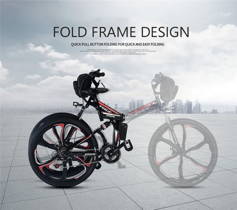 Excellent 26inch electric bicycle 21 speed mountain bike assisted ebike folding frame li-ion battery powerful motor 80km range electricty 12