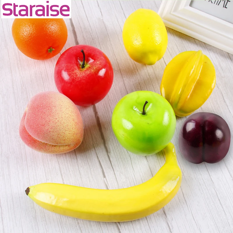 

Staraise Simulation Fruit Artificial Mini Foam Fruit Decor Plastic Fruit Apple Plum Banana Toy Peach Lemon Home Photograph Decor