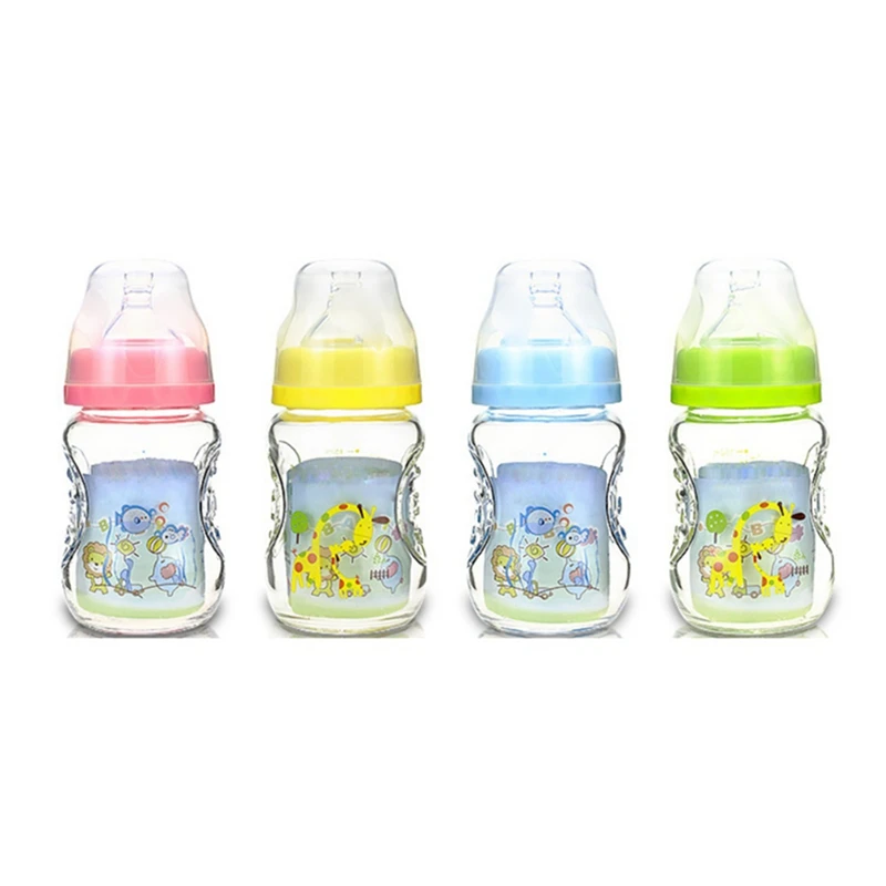 1 шт Детские бутылочка для кормления 150 мл большой рот калибра стекло чашка для фруктового сока бутылка новорожденный поставки силиконовый сосок