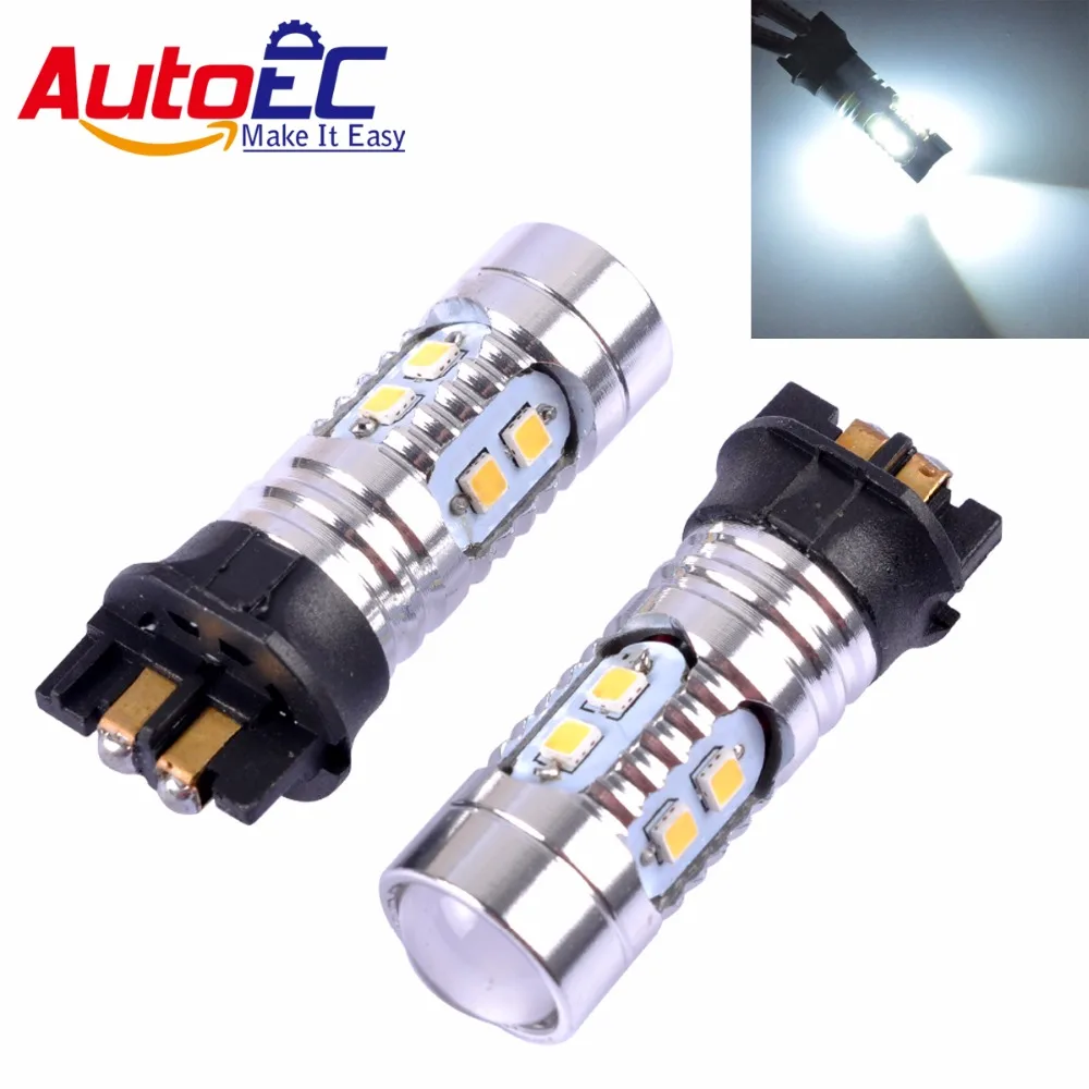 AutoEC 2 шт. PWY24W PW24W 10 SMD 2323 светодиодные чипы с объективом для A3 A4 A5 Q3 MK7 Golf CC лампа DC12V #