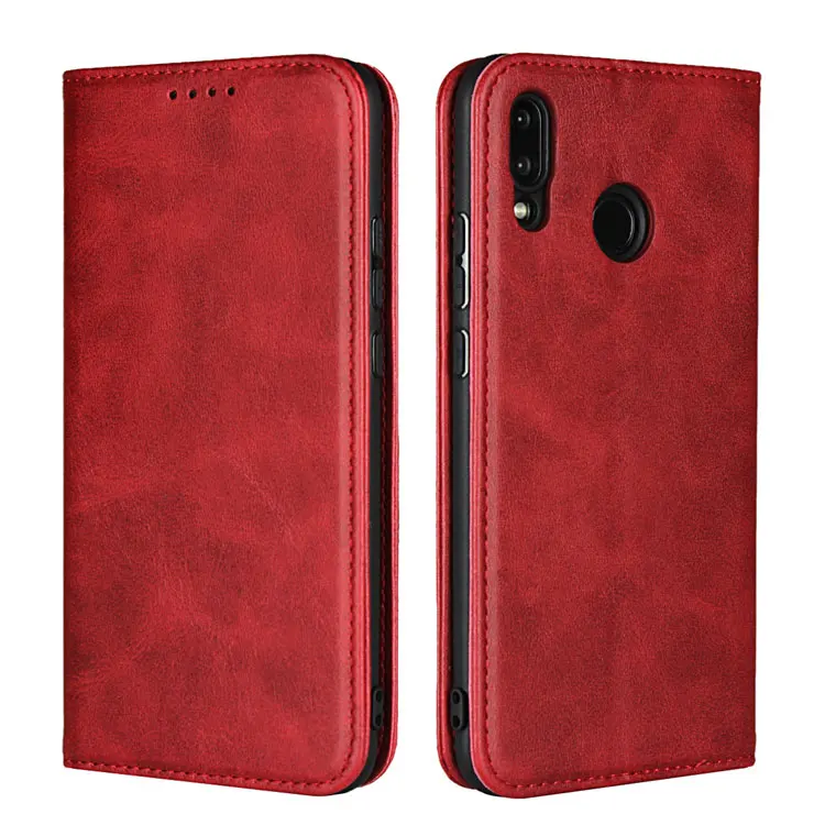 red Для huawei Nova 4 чехол Роскошный телячий узор кожаный бумажник на магните Чехлы для huawei Nova 3 задняя крышка смартфона защитное покрытие - Цвет: red