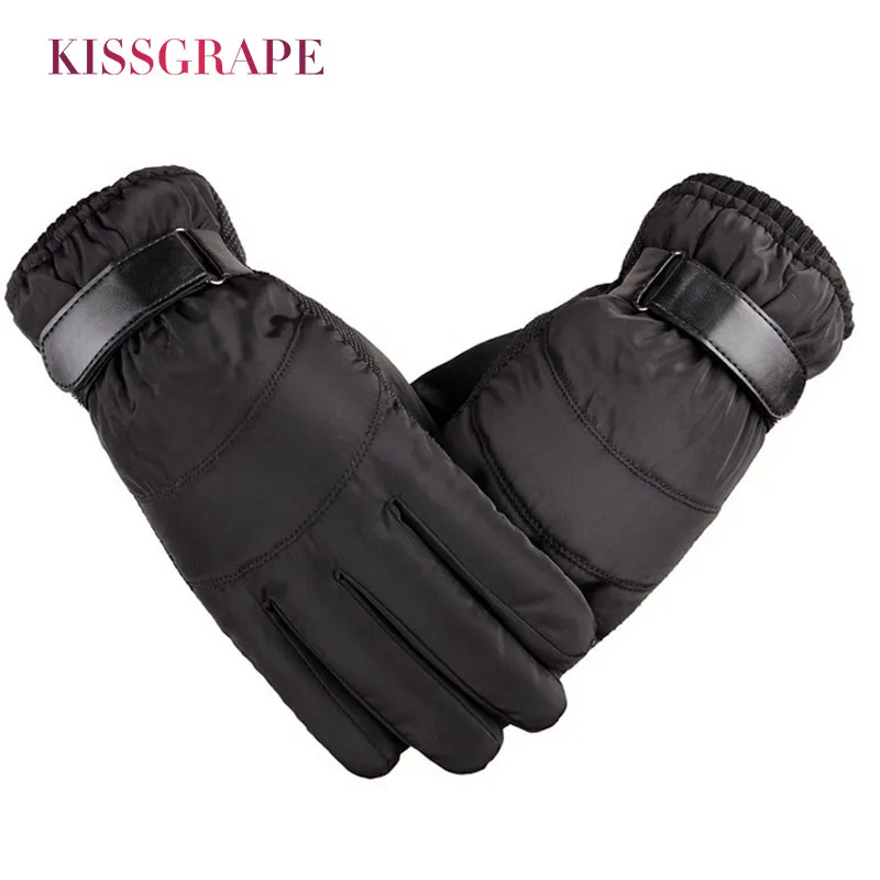 

Touch Screen 2019 Winter Warm Gloves Men Male Cotton Fleece Mittens Outdoor Ski Gloves Brown Motorcycle Guantes Waterproof