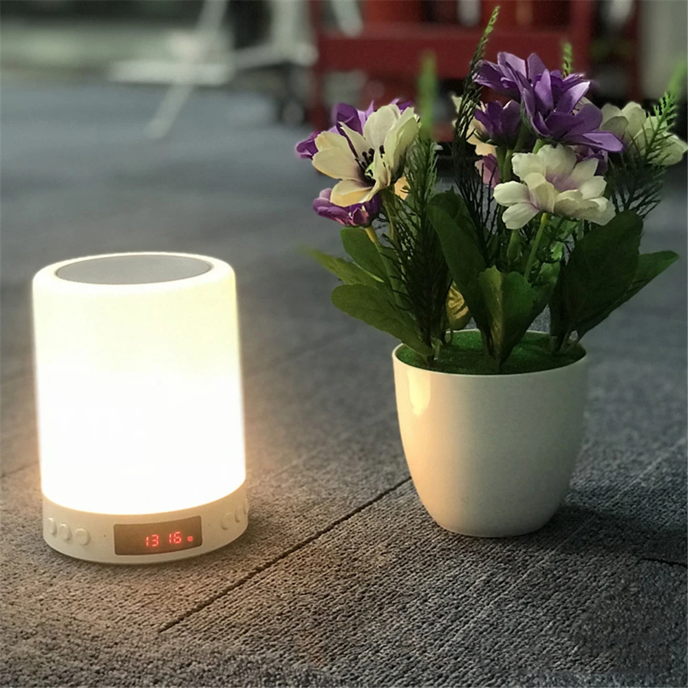 LED Wireless Bluetooth Speaker Mini Smart Lights Alarm Clock Colorful Nightlight Sound Speakers Music Center Caixa De Som F4040C