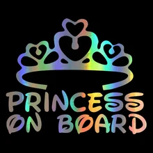 ^^Best Offers Car Sticker Princess Baby On Board 17.8*14.5CM Funny Car Decal Reflective Laser Vinyl Car Sticker 3D Car Styling Black Silver ^^Best Offers Car Sticker Princess Baby On Board 17.8*14.5CM Funny Car Decal Reflective Laser Vinyl Car Sticker 3D Car Styling Black Silver