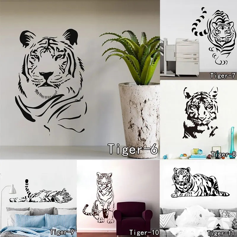 

Fashion Animal Tiger Pattern Character Living Room Vinyl Carving Wall Decal Sticker Home Decor Adesivo De Parede Bedroom