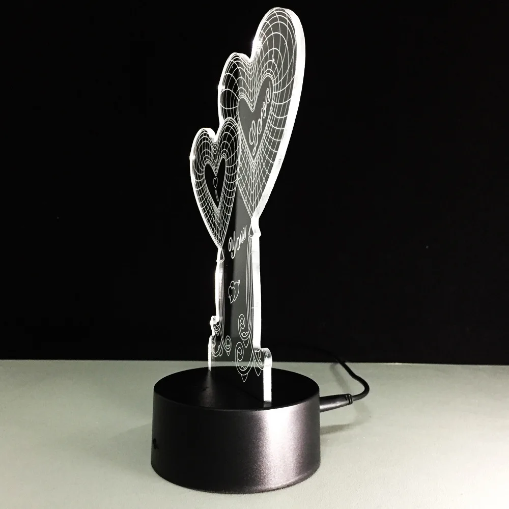 Новый Новинка лампа творческий Любовь 3D ночник светодиодный usb-лампы Романтический Рождество любовника подарки дети подарок ко Дню