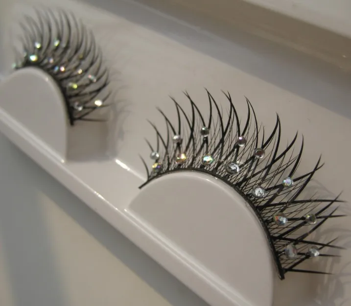 

( Don't have glue ! ) colorful wedding Rhinestone laser high quality False Eyelashes