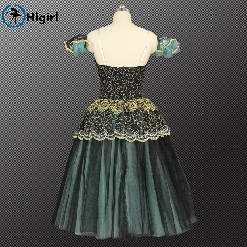 Competiton Women Black Green Professional Ballet Tutu Dress Adult Ballerina La Esmeralda Performance Ballet Long Skirt BT9168 Competiton Women Black Green Professional Ballet Tutu Dress Adult Ballerina La Esmeralda Performance Ballet Long Skirt BT9168