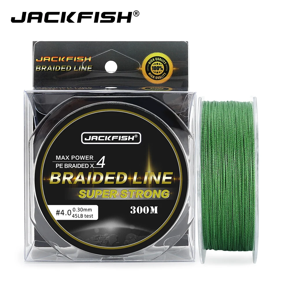 JACKFISH 4 ستراند PE مضفر خط 300 M 10-80LB المتعددة الشعيرات PE خيط صنارة الصيد ل الكارب الصيد معالجة المياه المالحة الصيد pesca