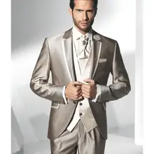 Облегающие смокинги для жениха с плоским воротником, шафер жених, мужские свадебные костюмы, жених на заказ(куртка+ брюки+ галстук+ жилет