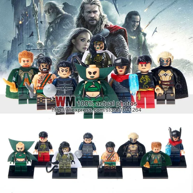 

Building Blocks 10Lots of X0176 Super Hero Fandral Jane Foster Hogun Viper Shang-Chi Malekith Moondragon Model Toys