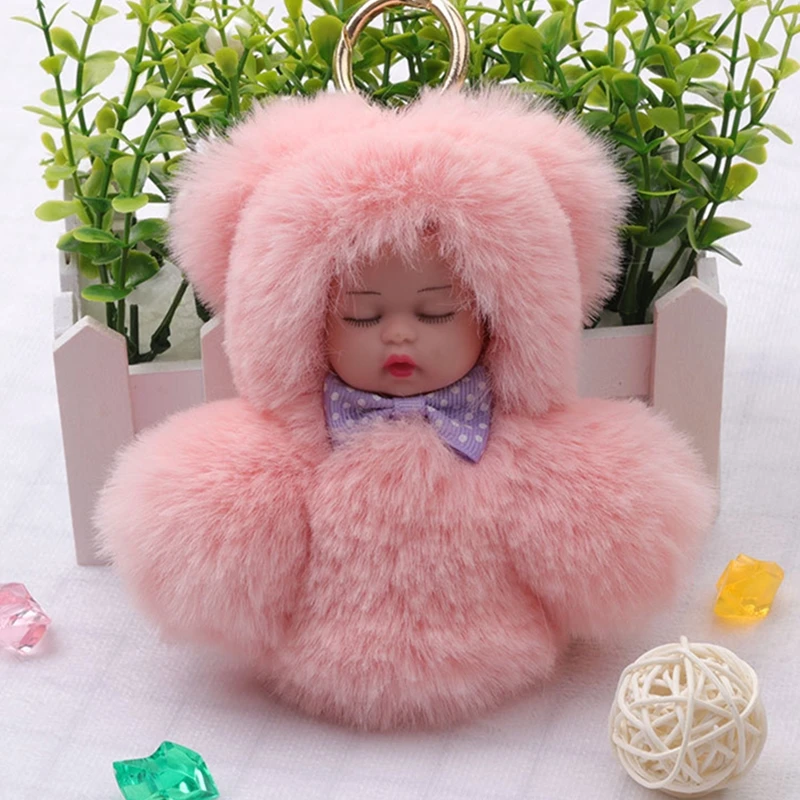Модный брелок из искусственного меха кролика рекс для сна детская игрушка