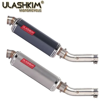 Motorcycle Full System Exhaust Muffler Middle Link Pipe Slip On For Honda CB400 CB 400 tkosm rsv4 motorcycle exhaust full system mid link pipe motorbike carbon fiber muffler sticker slip on for aprilia rsv4 2012 15