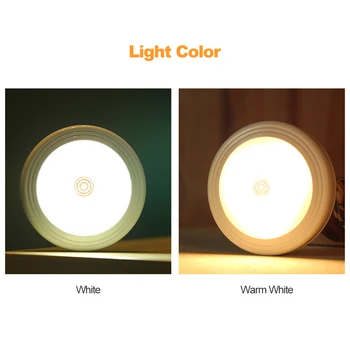 

Mini LED Nightlight Built-in 6 LEDs Brightness 2 Colors Adjustable Touching Control Energy-saving Night Lamp Magnetic Bottom