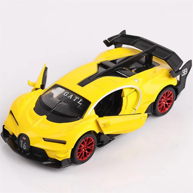 1/32 Alloy Diecast Bugatti Veyron GT Car Model Red/Blue/Yellow With Sound&Light Collection Car Toys For Boy Children Gift 3