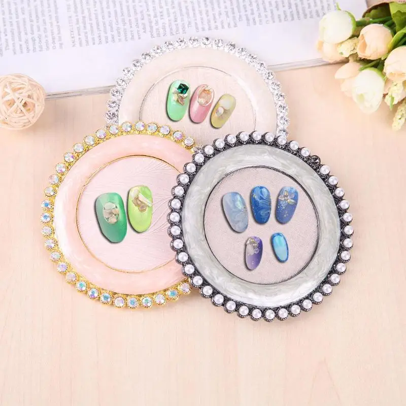

Glitter Diamond Nail Art Tips Display Board Polish Show Stand Marble Frame Nail Tips Display Shelf Manicure Nail Art Tools