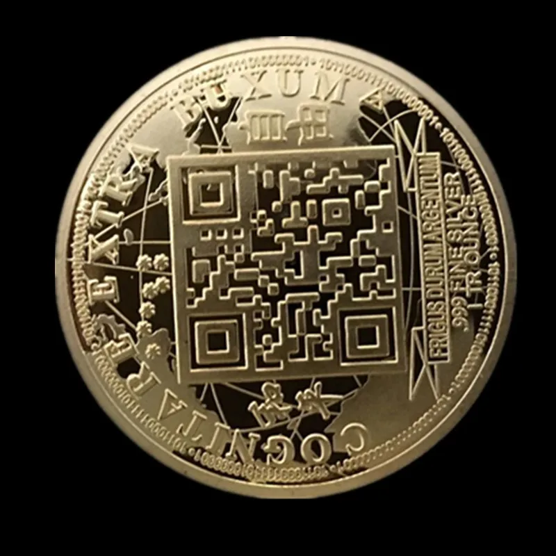 5 шт. Классическая интернет тема мир Биткоин QR два размера код настоящий