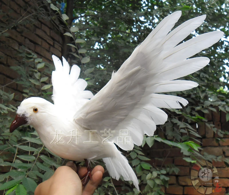 

new wings pigeons toy polyethylene & furs simulation wings peace dove doll gift about 45x25cm 0996