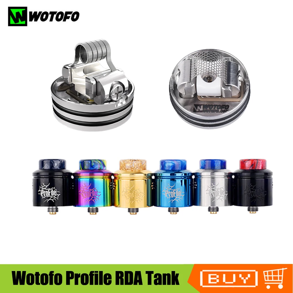 Оригинальный испаритель Wotofo Profile RDA 24 мм для электронной сигареты сетчатая