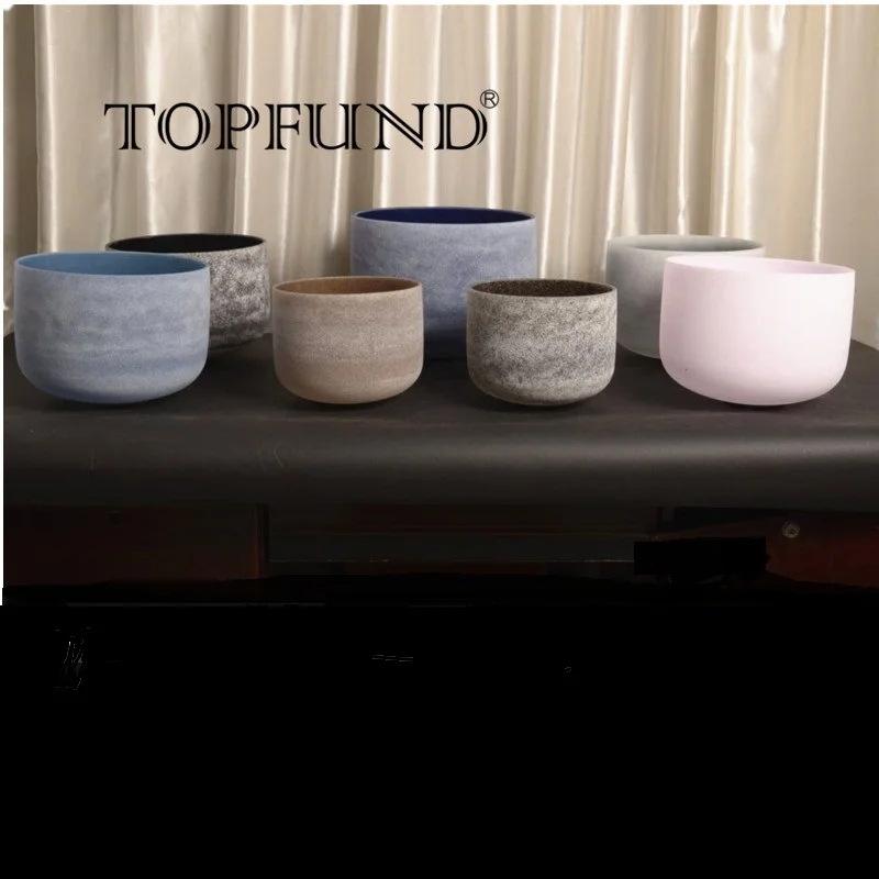 @1 TOPFUND Чакра настроенный набор из 7 драгоценных камней кварцевые поющие чаши 8 ' - 10 ' практика ①