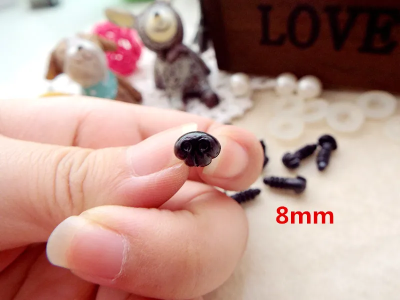 trolls doll 20pcs Safety Plastic Dog Noses Black Color 8mm/9mm/10mm/12mm/16mm can be chosen come with washers raggedy ann