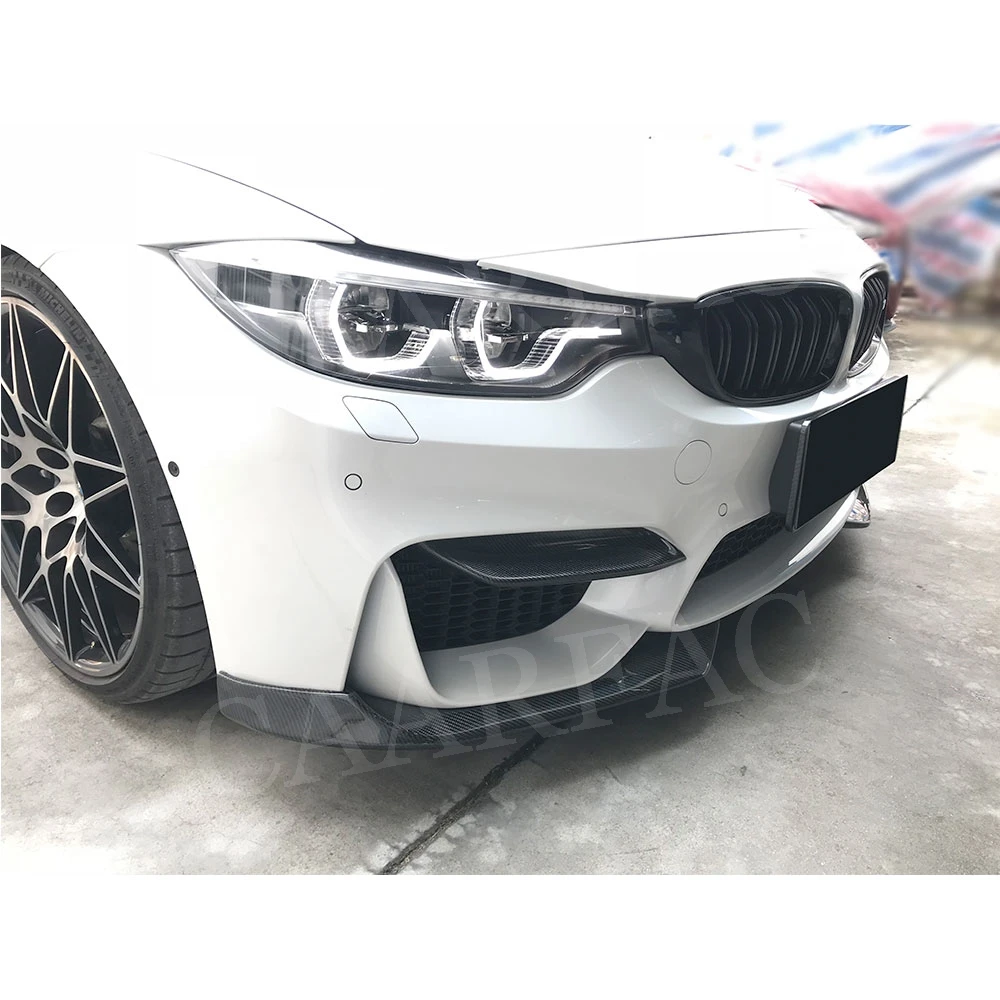 3 4 серии углеродное волокно Передние Губы разветвители лоскут Cupwings для BMW F80 M3 F82 F83 M4- 2 шт голова губы Guard украшения