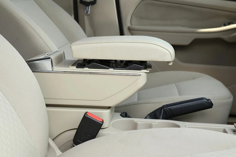 

Quality!For Honda Fit 2014 2015 Beige leather center console Armrest storage box accessories Not fit for some model!