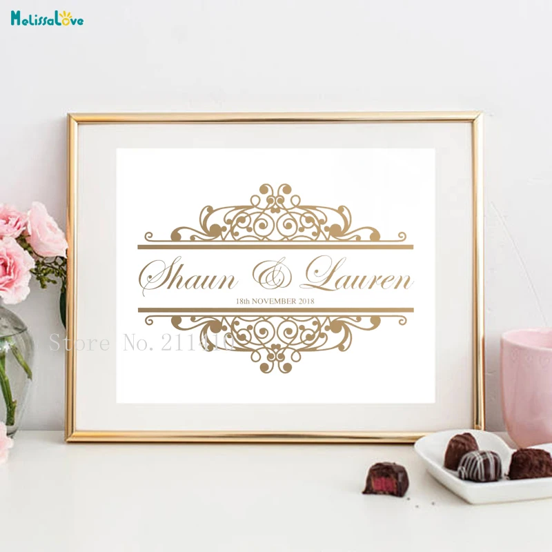 Wedding Anniversary Personalised Name /& Date Wall Art Mural Decal Sticker