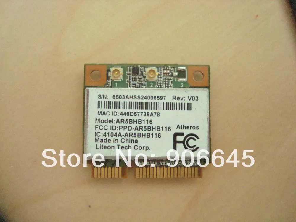 Atheros AR9382 AR5BHB116 Half Mini PCI-e WLAN Беспроводная карта Wi-Fi 802,11 a b g n