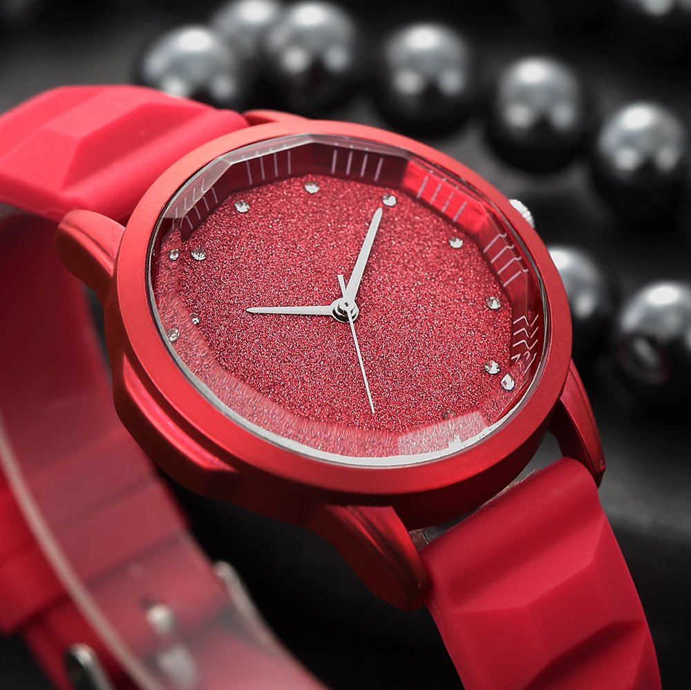 

New Rebirth ladies red watches Fashion Casual quartz ladies Luxury simple design watch wristwatches Casual accessories saat 2019