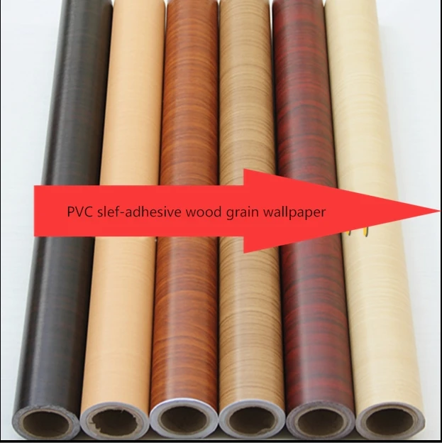 

New 5m*90cm home decor Pvc wood grain thickening boeing film wallpaper kitchen cabinet wardrobe furniture stickers wooden door