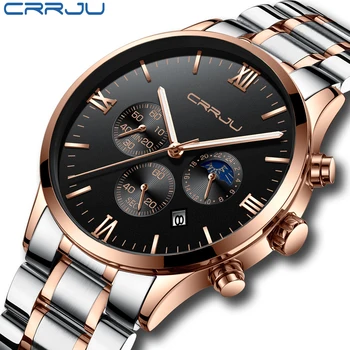 

Top Brand CRRJU 2019 New Men Fashion Leisure Sport Quartz Watch Men Luxury Business Watch Men Waterproof Clock Relogio Masculino