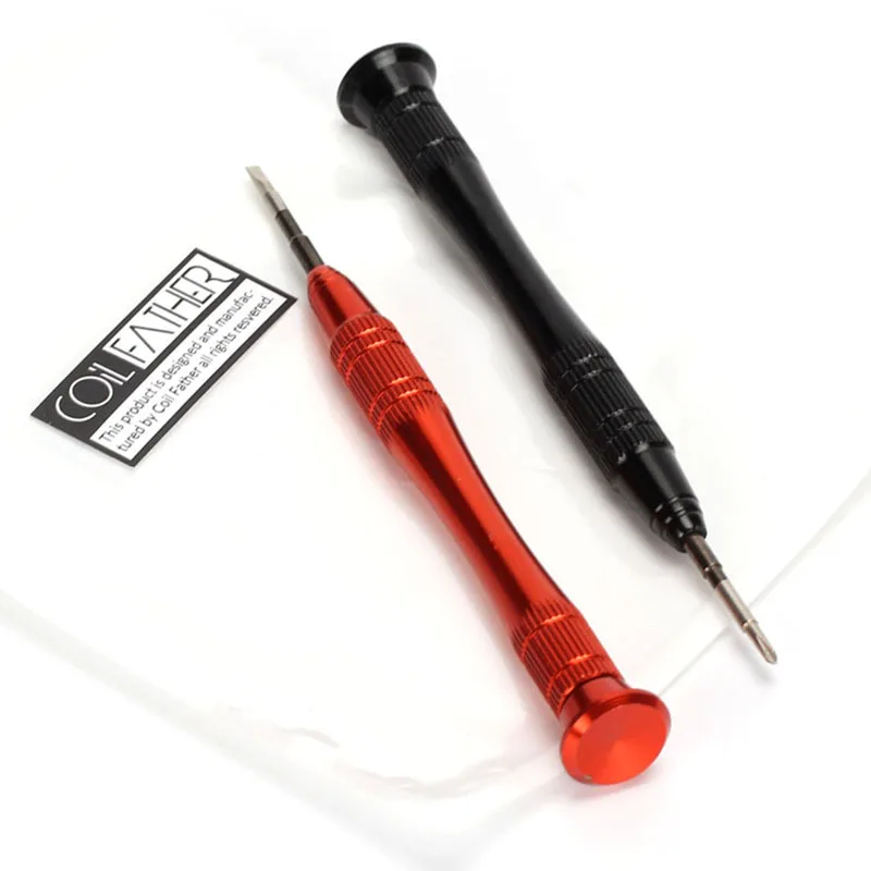 

Coil Father Phillips/Flat Blade Crosstip Screwdriver 2mm +- 360 Rotating Anti Slip E Cigarette DIY Vape Accessories Handle Tool
