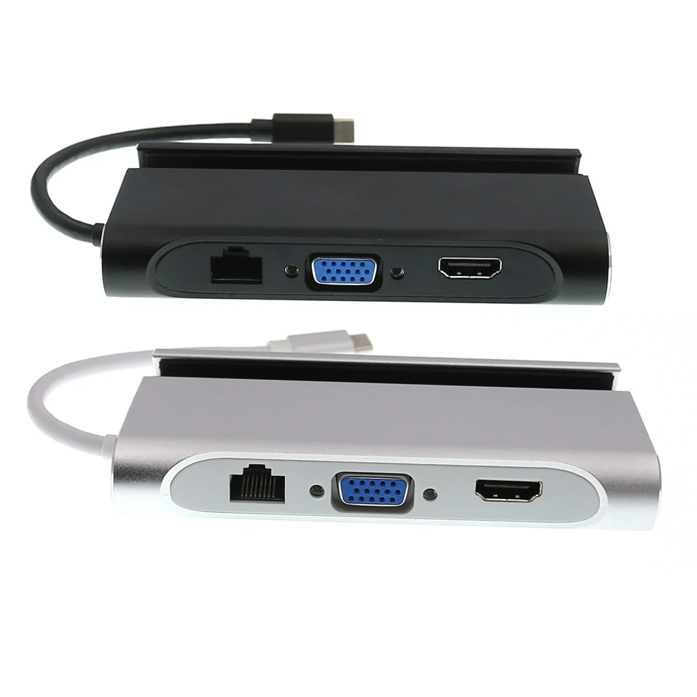 7 в 1 USB C 3 Тип к 4K HDMI VGA Rj45 Gigabit Ethernet 0 порт PD зарядный адаптер док станция Держатель