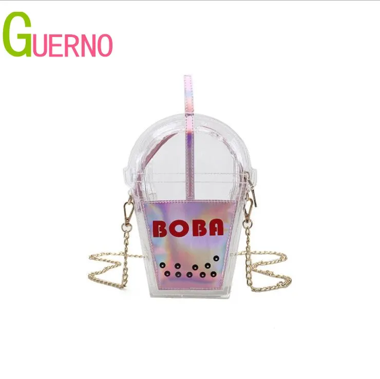 

GUERNO Women's bag 2019 transparent bag fashion cool ch ain ladies shoulder coke bag al156