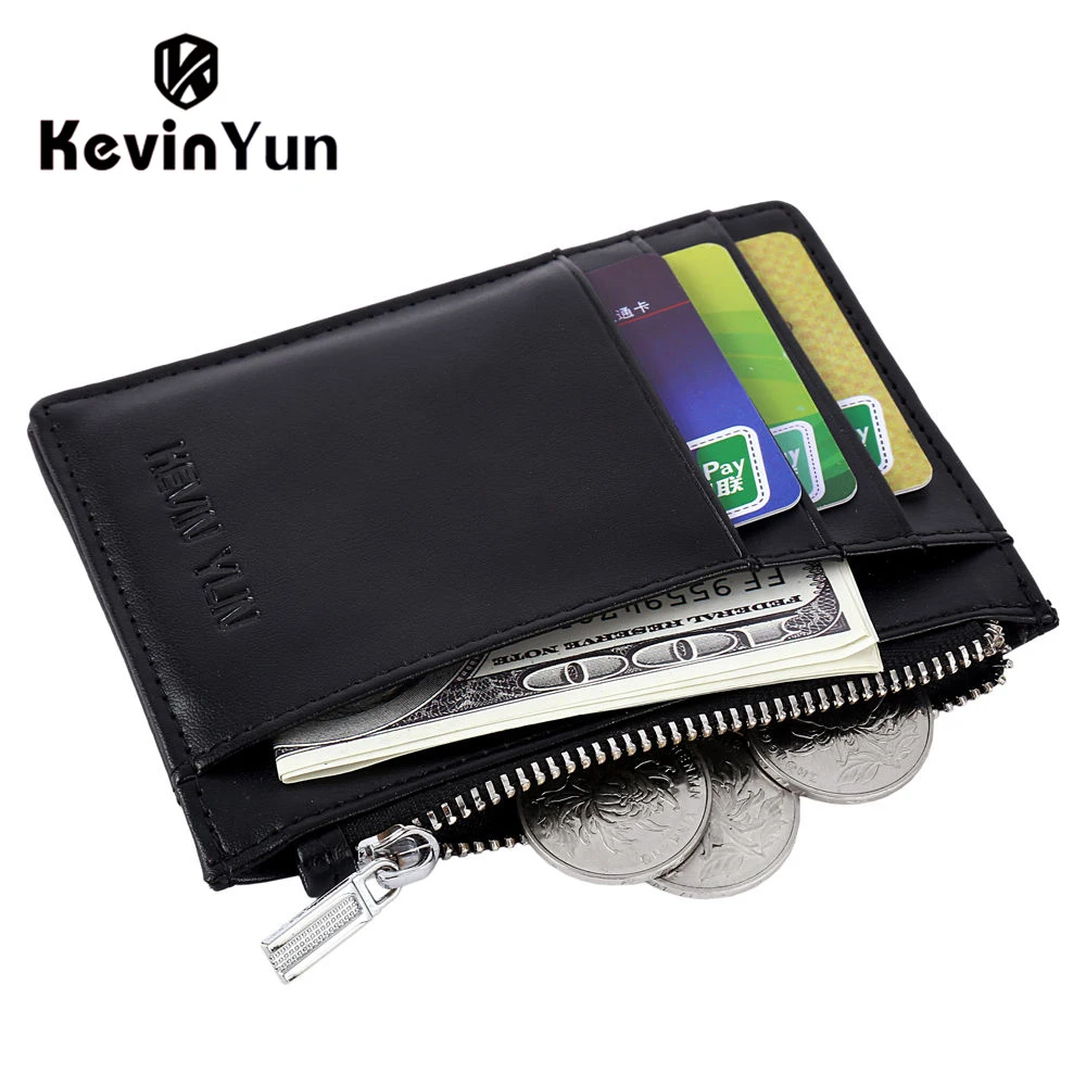 KEVIN YUN Designer Brand Luxury Men Card Holder Leather Credit ID Card Case Pocket Wallet Slim ...