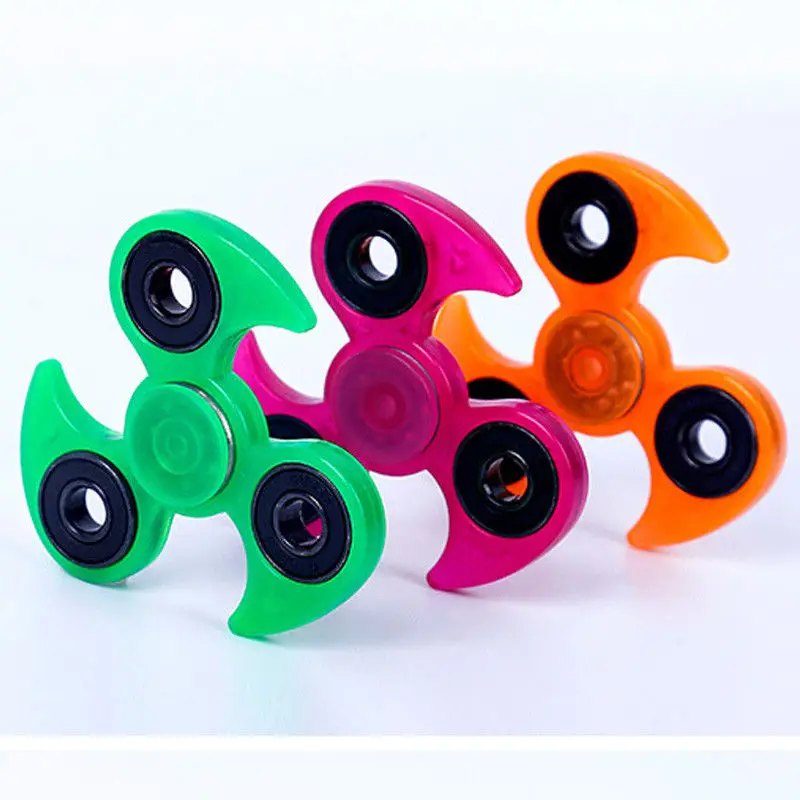 

Luminous Tri Fidget Hand Spinner Light in Dark EDC Tri-Spinner Finger Toys Relieve Anxiety Autism ADHD for Child & Adult