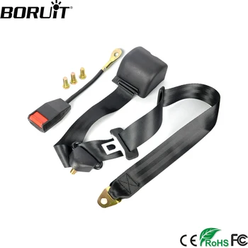 

BORUiT Universal 3 Point Car Seat Belt Webbing Safety Belt Extension Auto Car Safety Seatbelt Extender Buckle Lock Kit