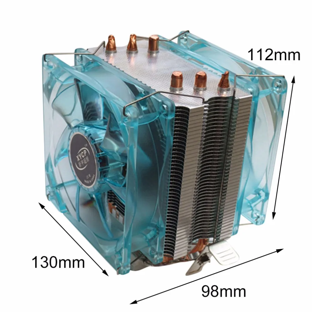 Professional Dual Fan CPU Cooler Heat Sink Radiator with LED Light Mute Version Suitable for Intel for AMD 3 Copper Tubes alseye eddy 120r computer desktop cpu radiator brass dual fan led light 12cm heat sink 4pin
