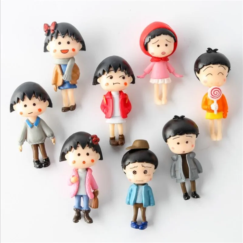 8 шт./компл. высокое качество PVC Фигурки милый мультфильм мини Chibi Maruko chan модели