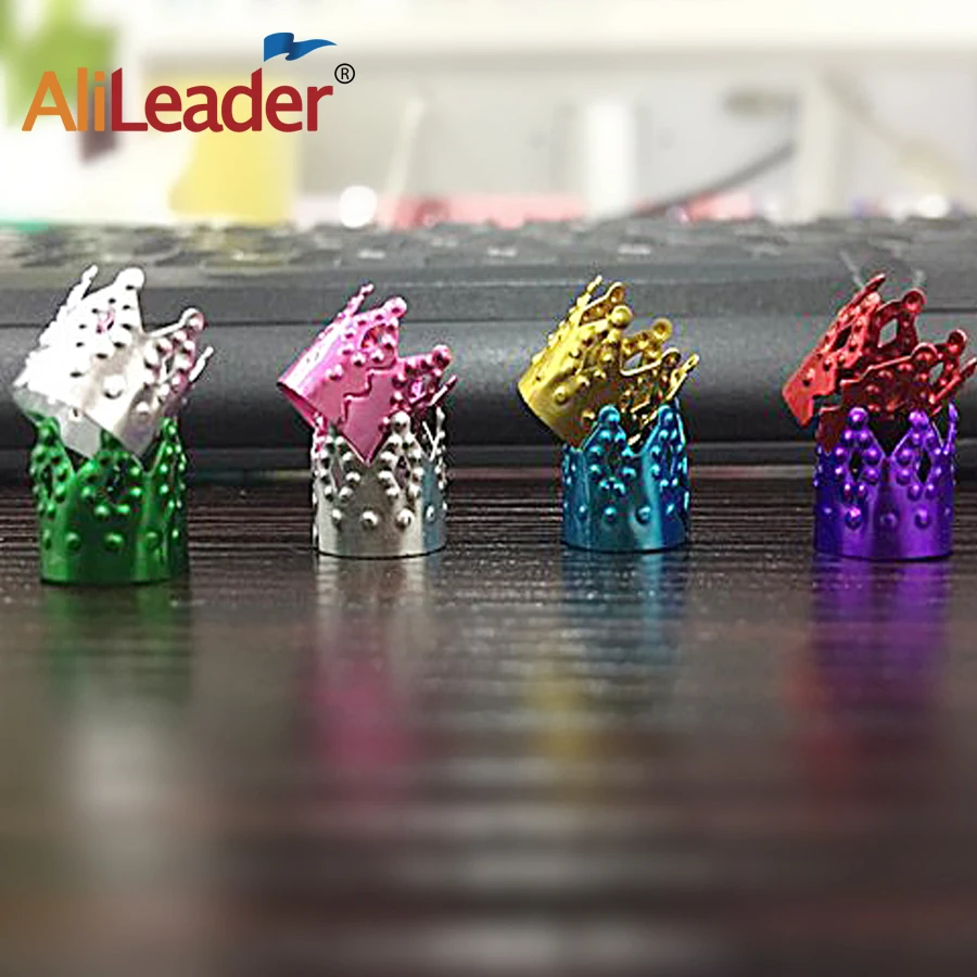 Alileader 30-50 PCS Adjustable Dreadlock Beads Braids Hair Clips Accessories Colorful Crown Cuff Dreadlocks Tube Bead Hair Ring
