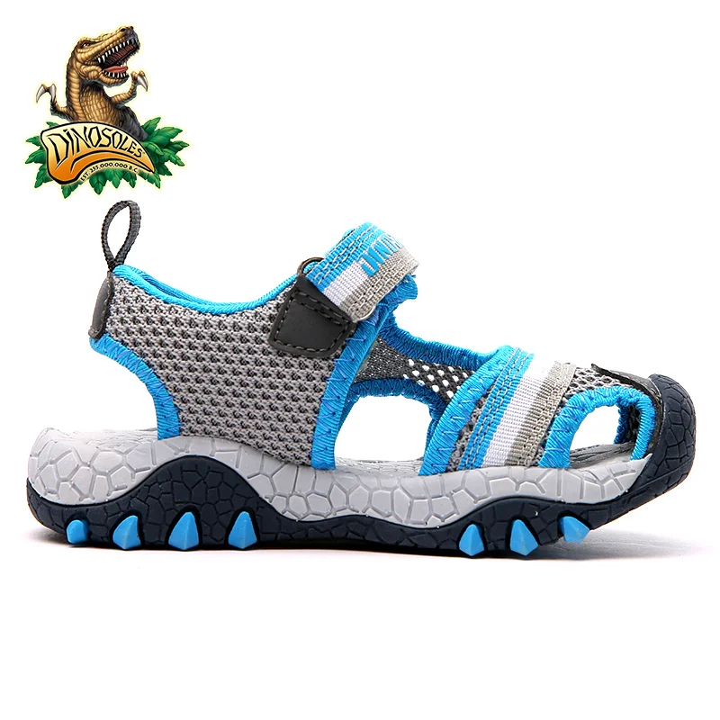 Dinoskulls Kids Shoes Summer Light Up Led Boys Sandals 2019 Mesh Beach Toddler Shoes 3D Dinosaur Cotton Leather Children Shoes