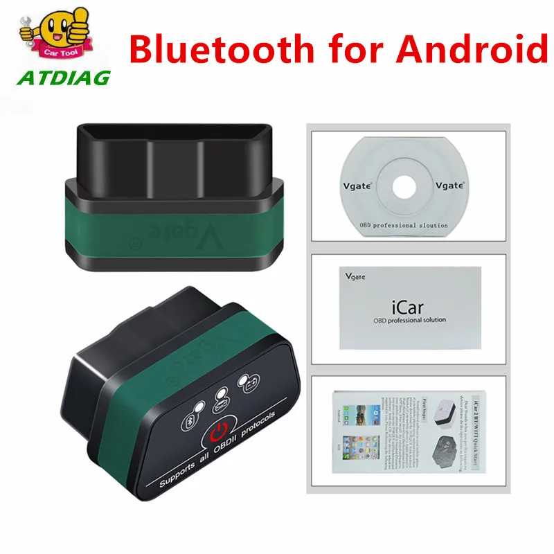Bluetooth Vgate iCar2 ELM327 V2.1 сканер OBD2 elm 327 icar 2 диагностический инструмент Android/PC крутящий