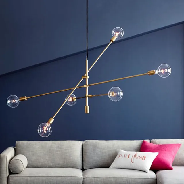 $US $143.25  Gold chandelier Dining room Kitchen Island sputnik chandelier Iron Body industrial Vintage luminair